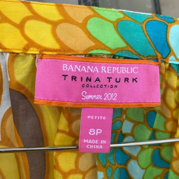 Banana Republic Trina Turk Collection Tropical Print Silk Top - Picture 5 of 7